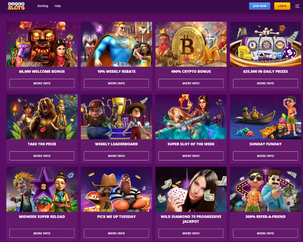 super slots casino bonuses