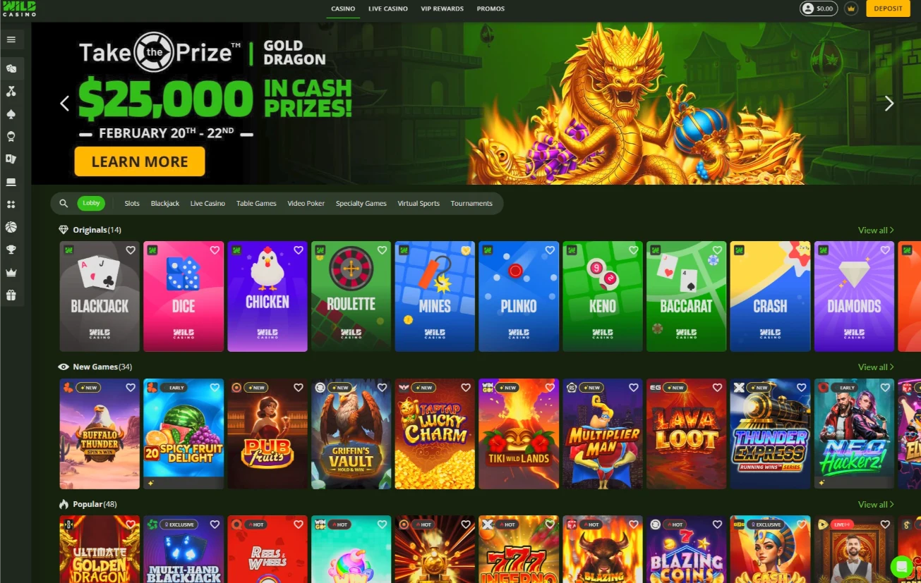 Wild Casino 1700 Game Aggregator Lobby