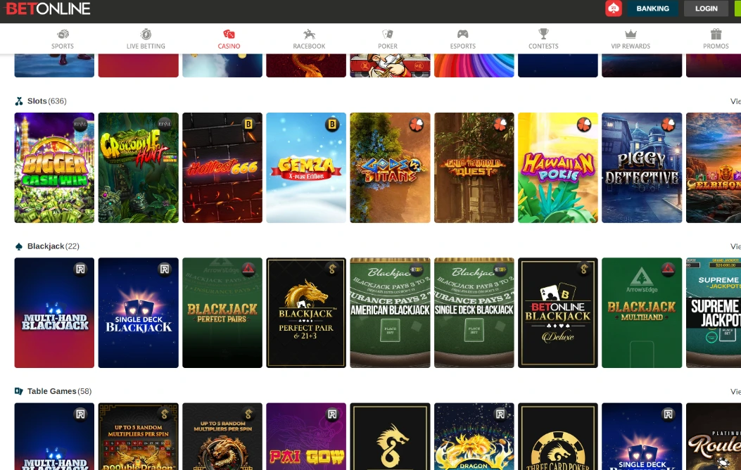 betonline casino games