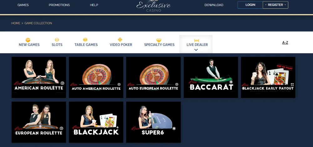 exclusive casino live dealer