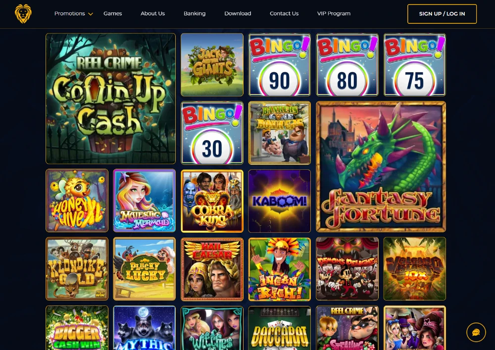 golden lion casino games