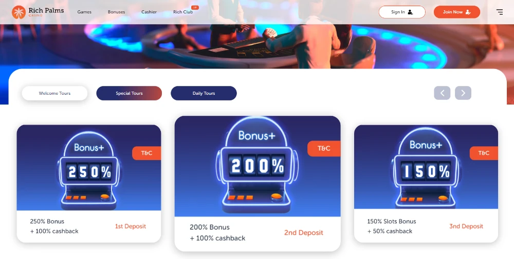 rich plams casino bonuses