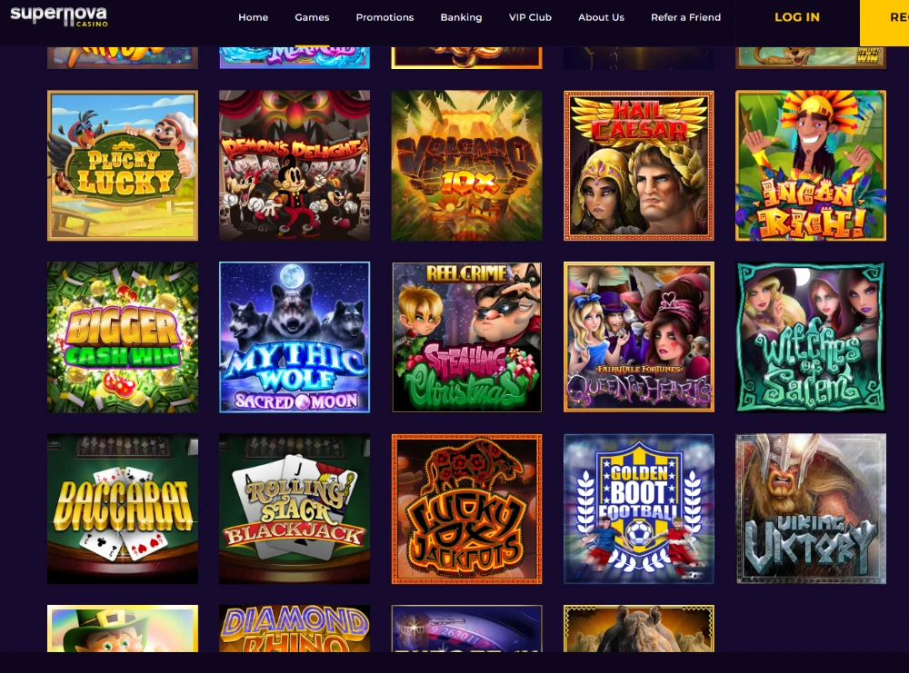 supernova casino games