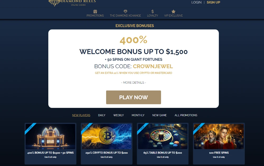 diamond reels casino bonuses