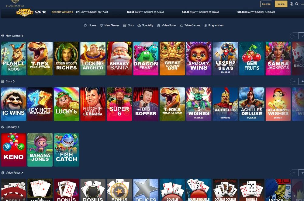 diamond reels casino games