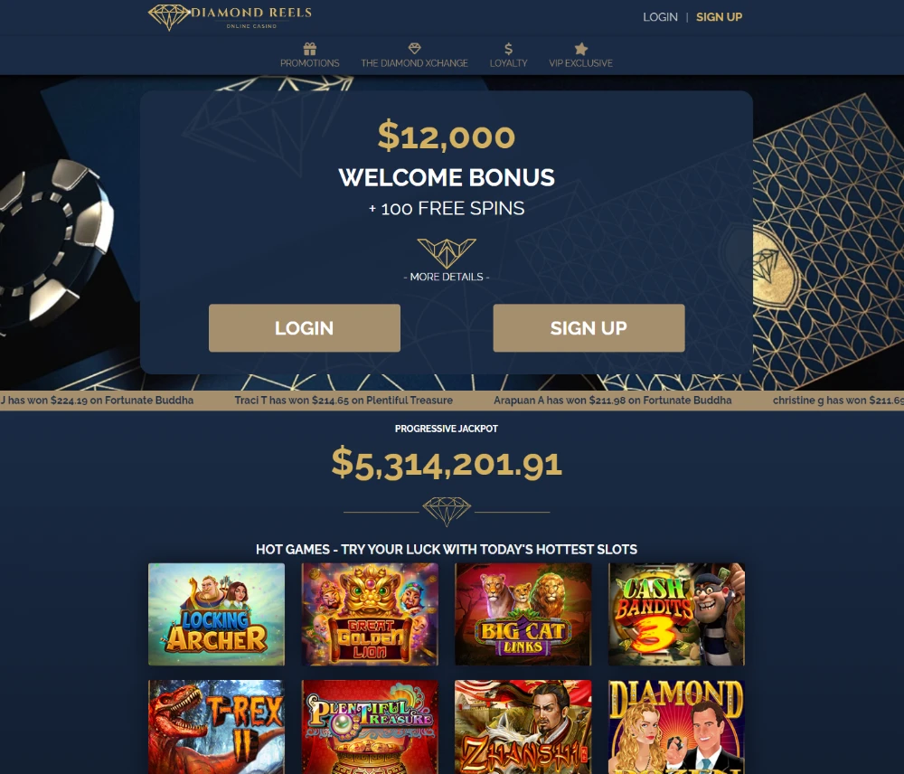 diamond reels casino home