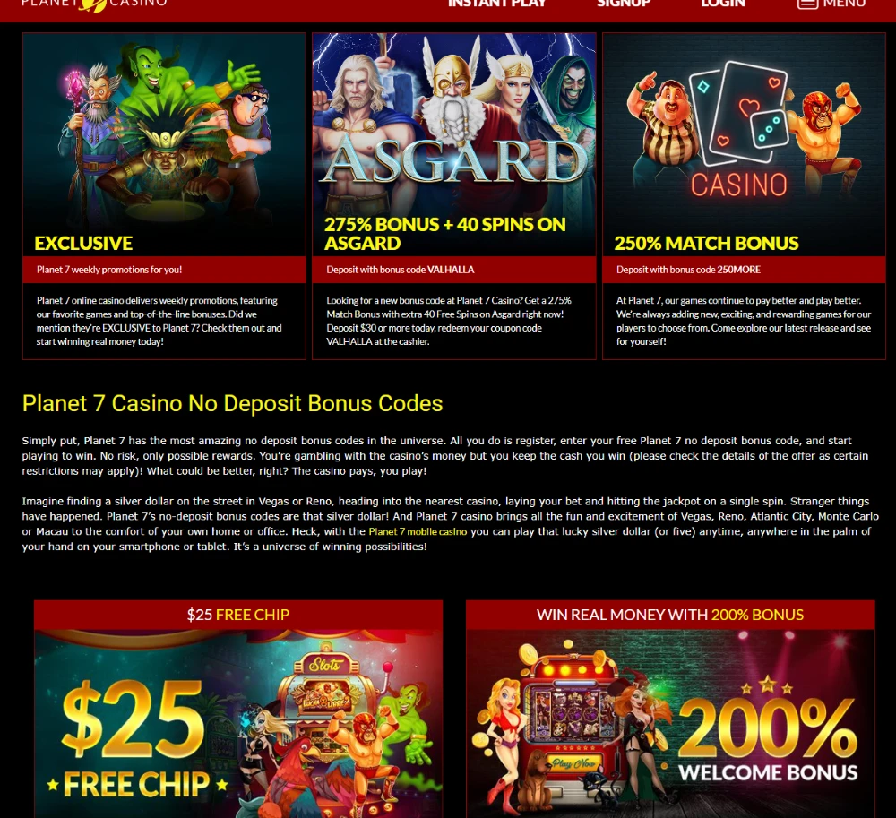 planet 7 casino bonuses