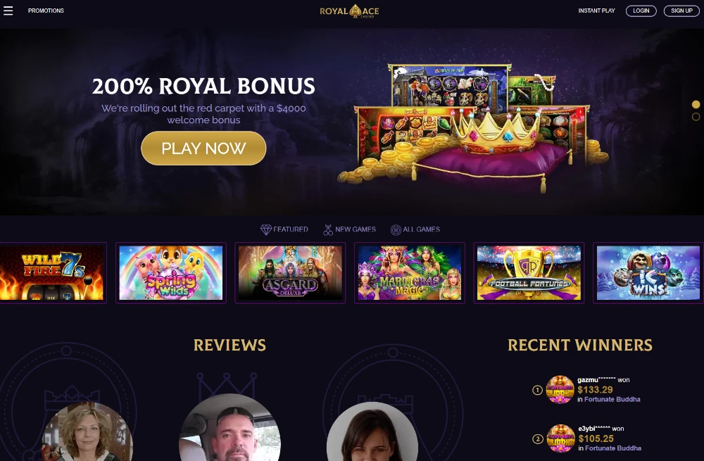 royal ace casino home