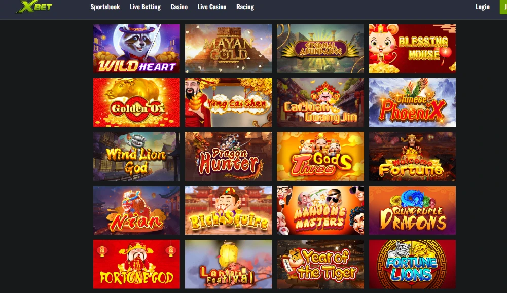 xbet casino games