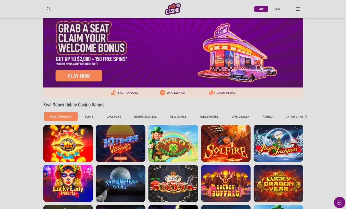 Cafe Casino 2026 Interface