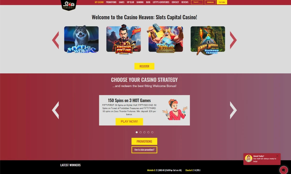 Slots Capital 2026 Interface