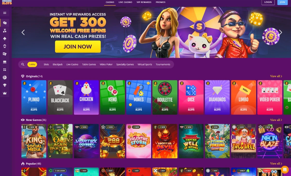 super slots casino home 2026