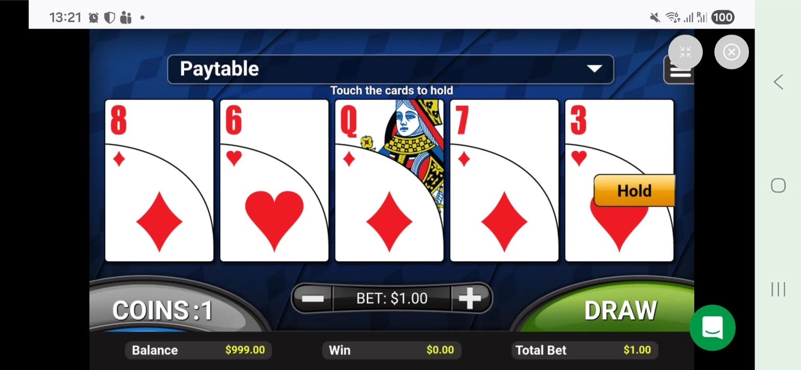 All American Video Poker on Samsung S24