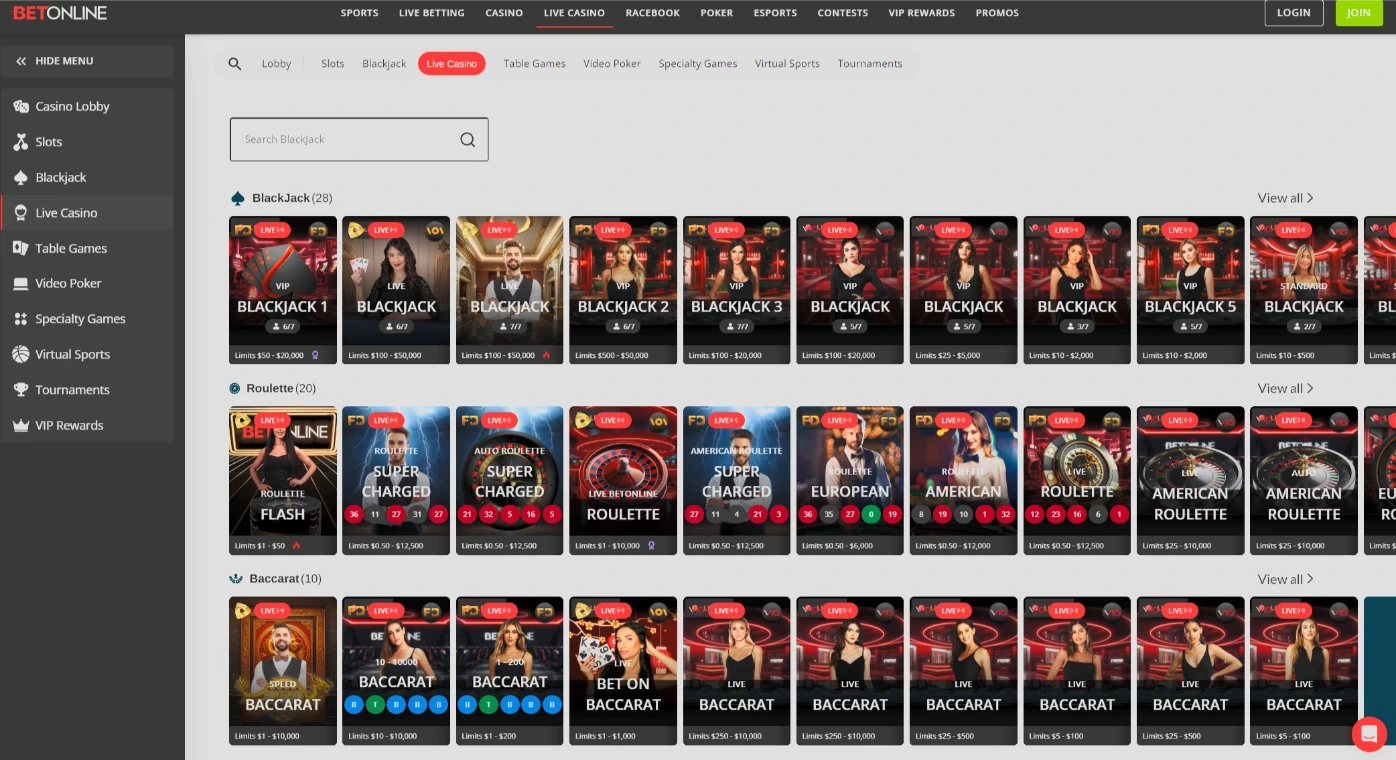 betonline live casino 2026