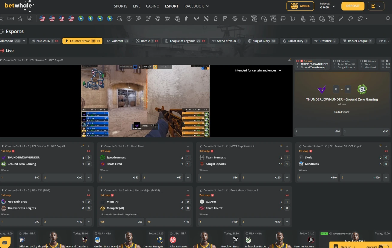 BetWhale Esports Live Streaming Hub