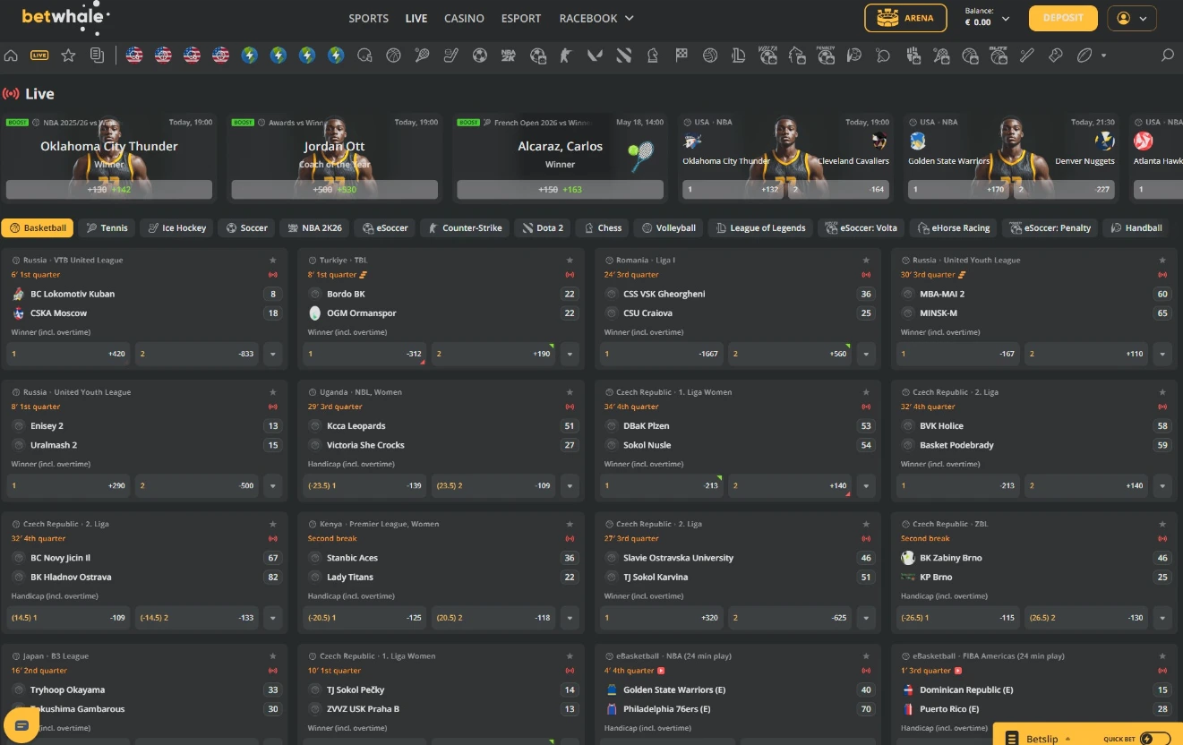 BetWhale Live In-Play Betting