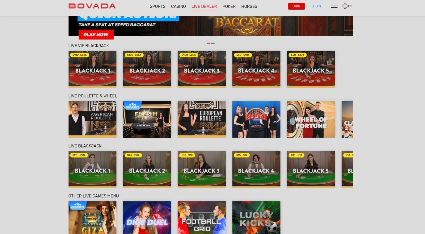 bovada live dealer 2026