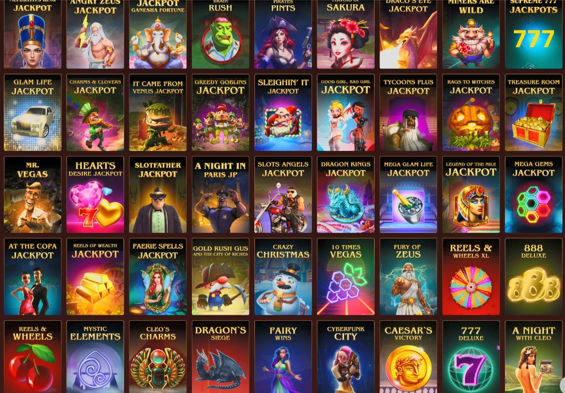 BoVegas Progressive Jackpot Slot Section