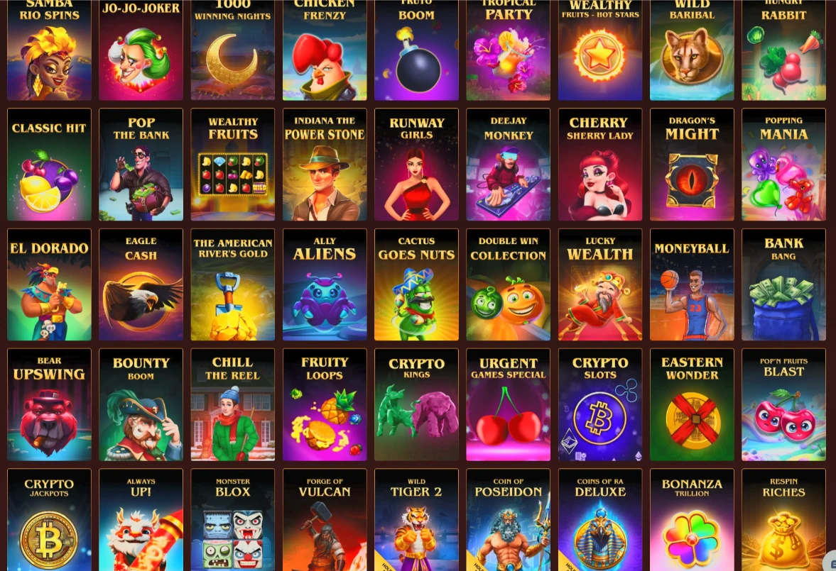 BoVegas RTG Slot Machine Catalog
