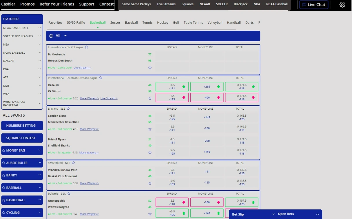 BUSR Live In-Play Odds