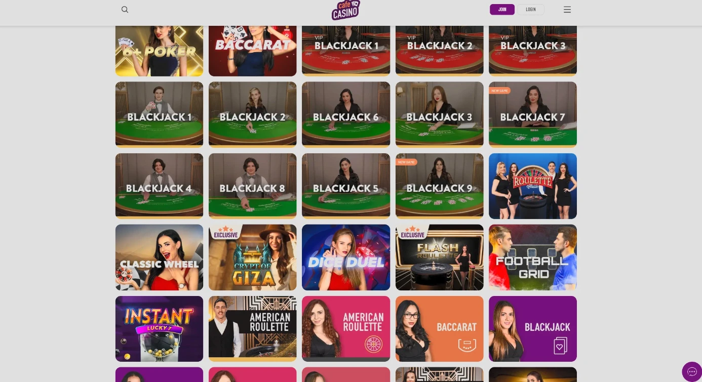 cafe casino live dealer 2026