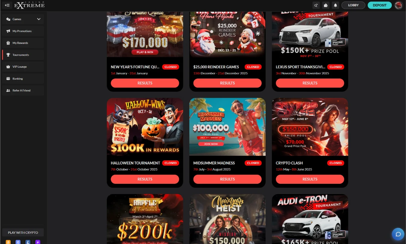 Casino Extreme Slot Tournament Leaderboards