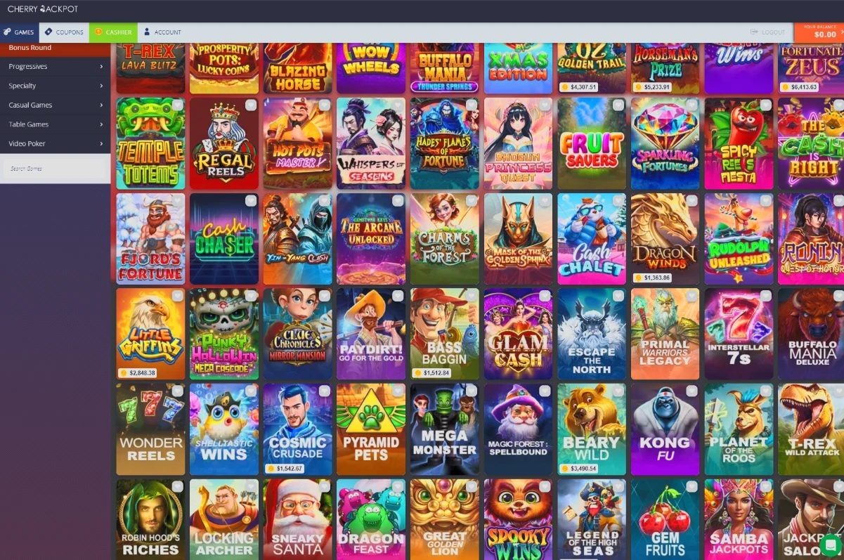 Cherry Jackpot Digital Slots Floor