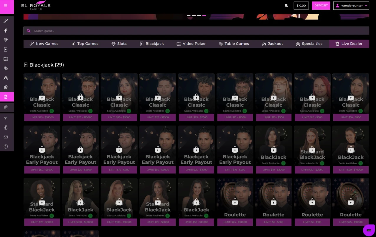 El Royale Live Dealer Streams