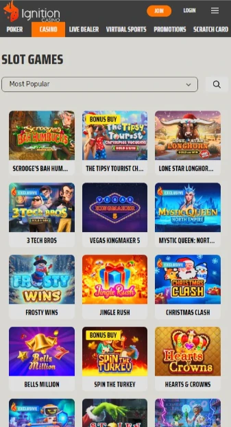 Ignition Casino Mobile Browser Gameplay