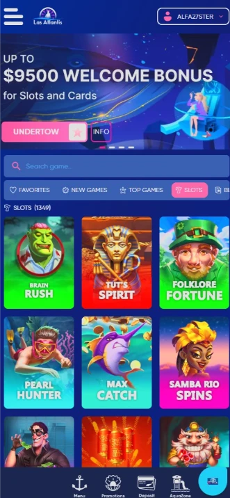 Las Atlantis Mobile Browser Interface