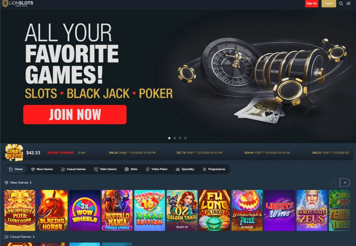 Lion Slots Interface