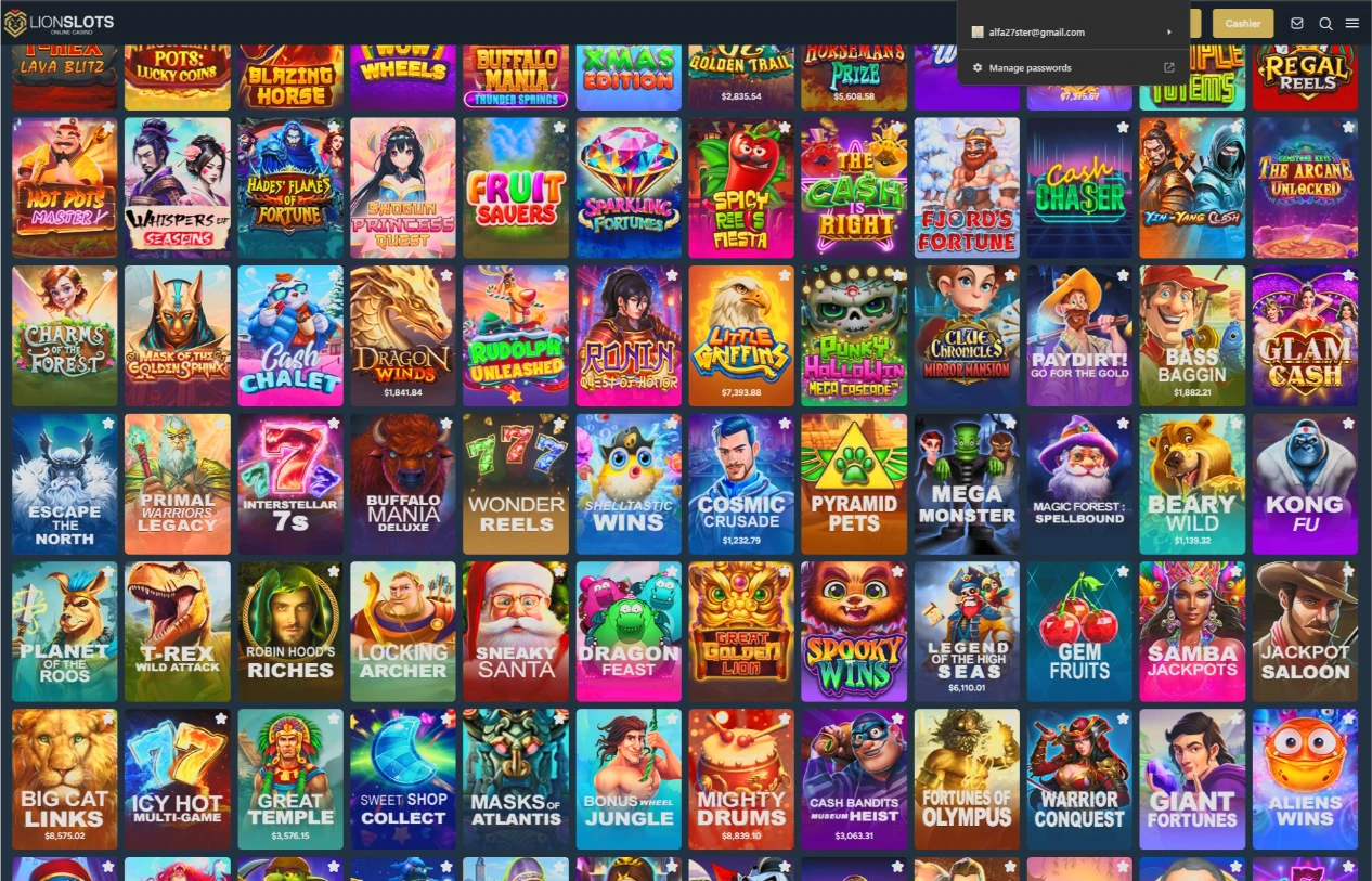 Lion Slots Real Money Slots Page