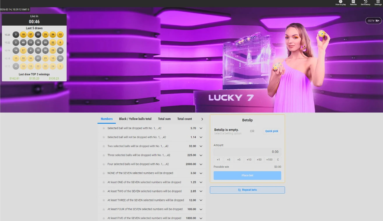 MyBookie Desktop Keno Interface