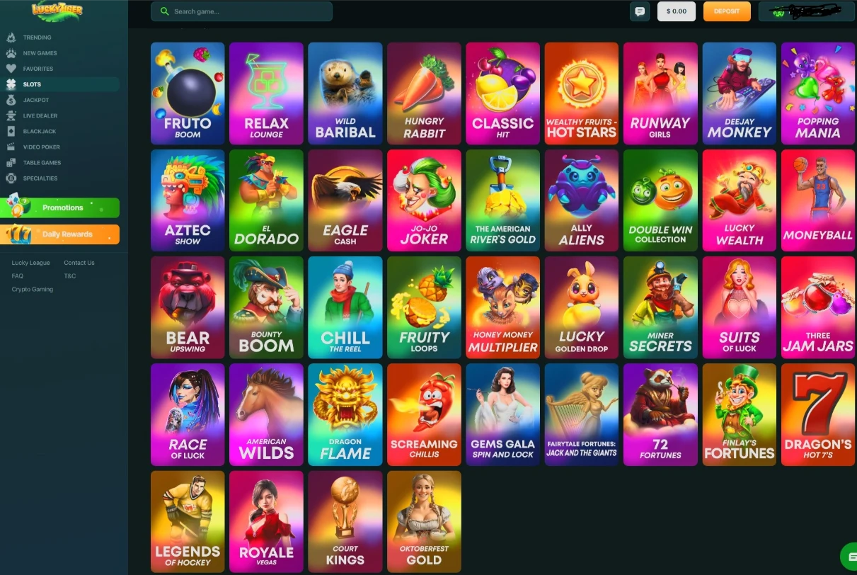 Lucky Tiger Upgraded Digital Slots Catalog
