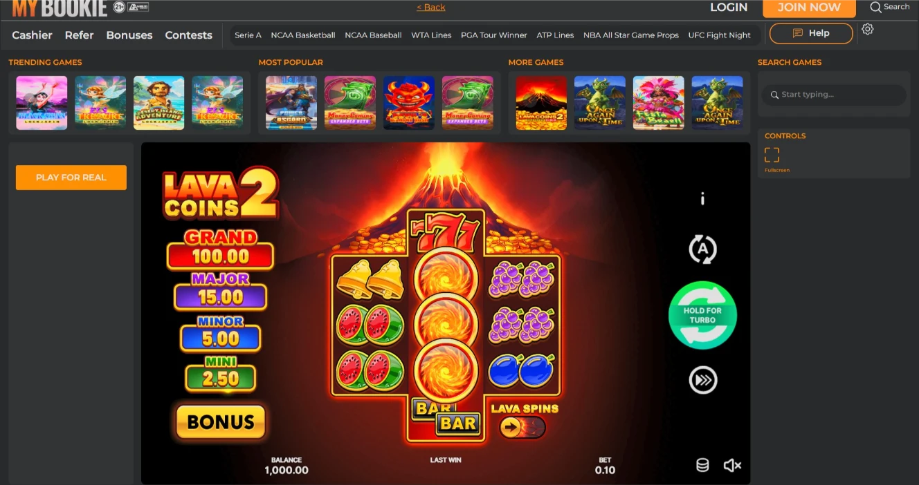 mybookie lava coins 2 scratcher