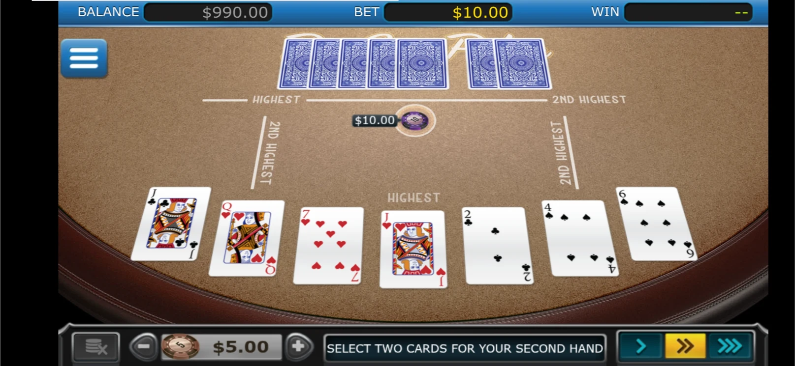 Pai Gow Poker Landscape Mode on S25 Edge