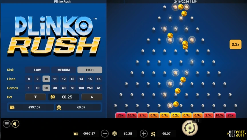 Plinko Rush Betsoft Arcade