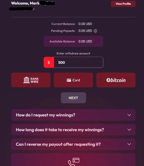 Red Dog Casino Cashier Withdrawal Limitations