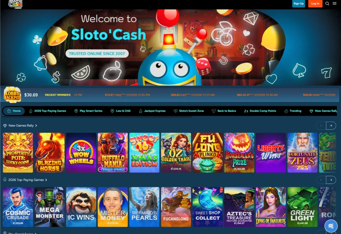 Sloto'Cash Progressive Interface