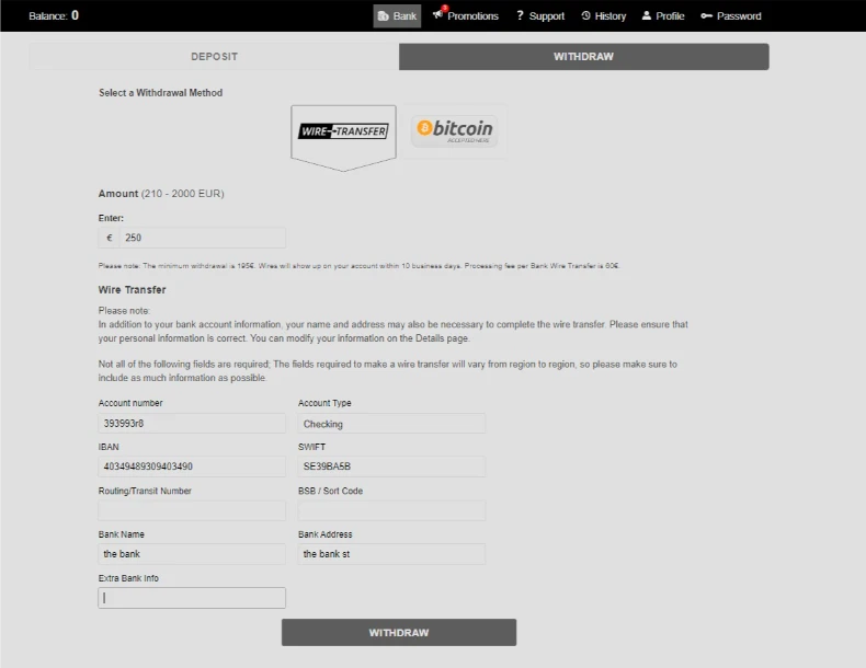 Slots Capital Payout Section and Fiat Penalties