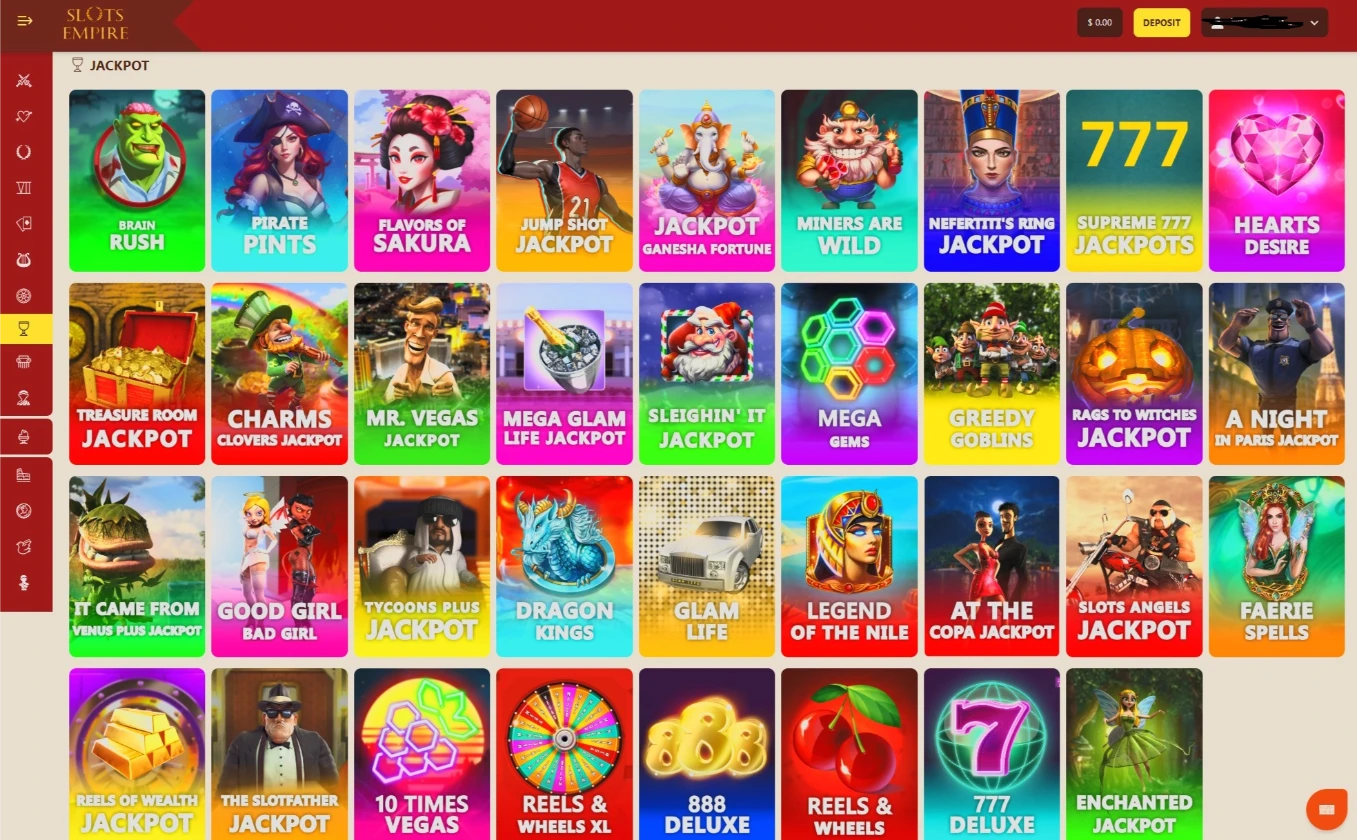 Slots Empire Progressive Jackpots