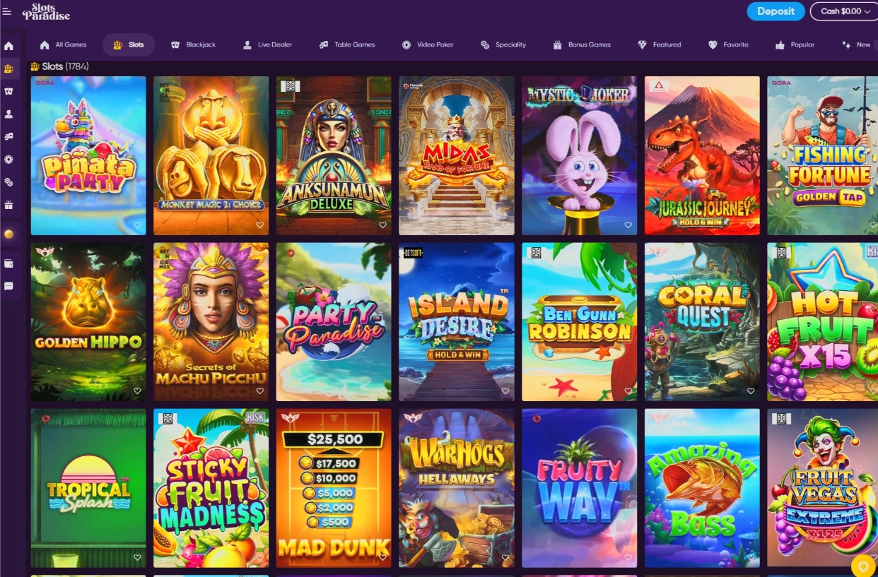 Slots Paradise Standard Slot Games Grid