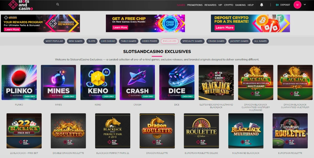 SlotsandCasino Original Exclusive Games