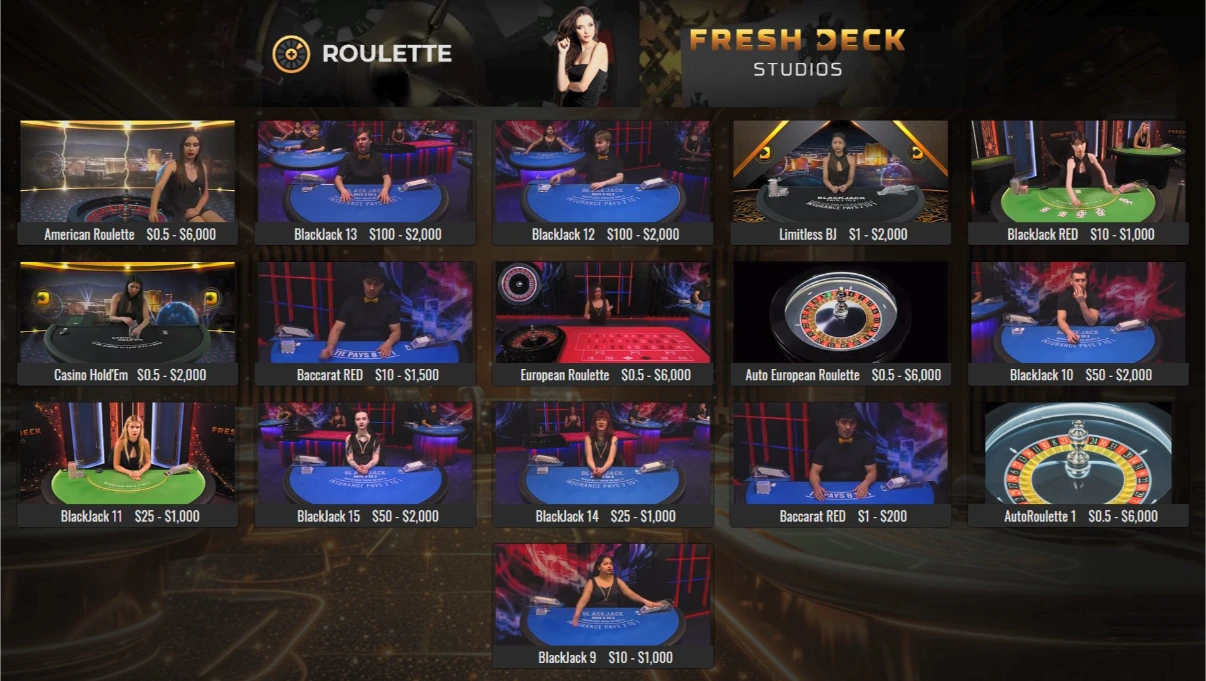 SlotsandCasino Live Dealer Feed via Fresh Deck Studios