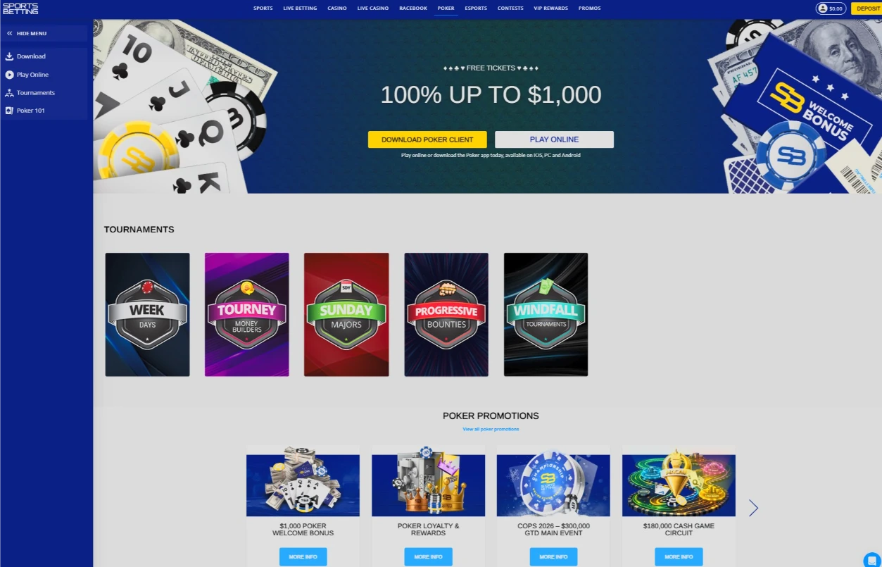 Sportsbetting.ag Chico Poker Network Client