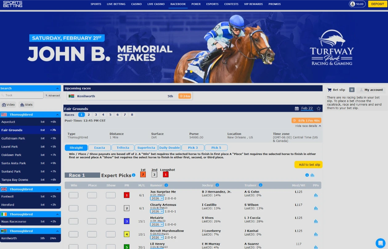 Sportsbetting.ag Global Racebook