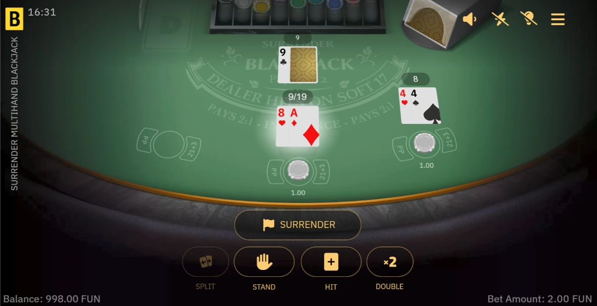 BGaming Surrender Blackjack