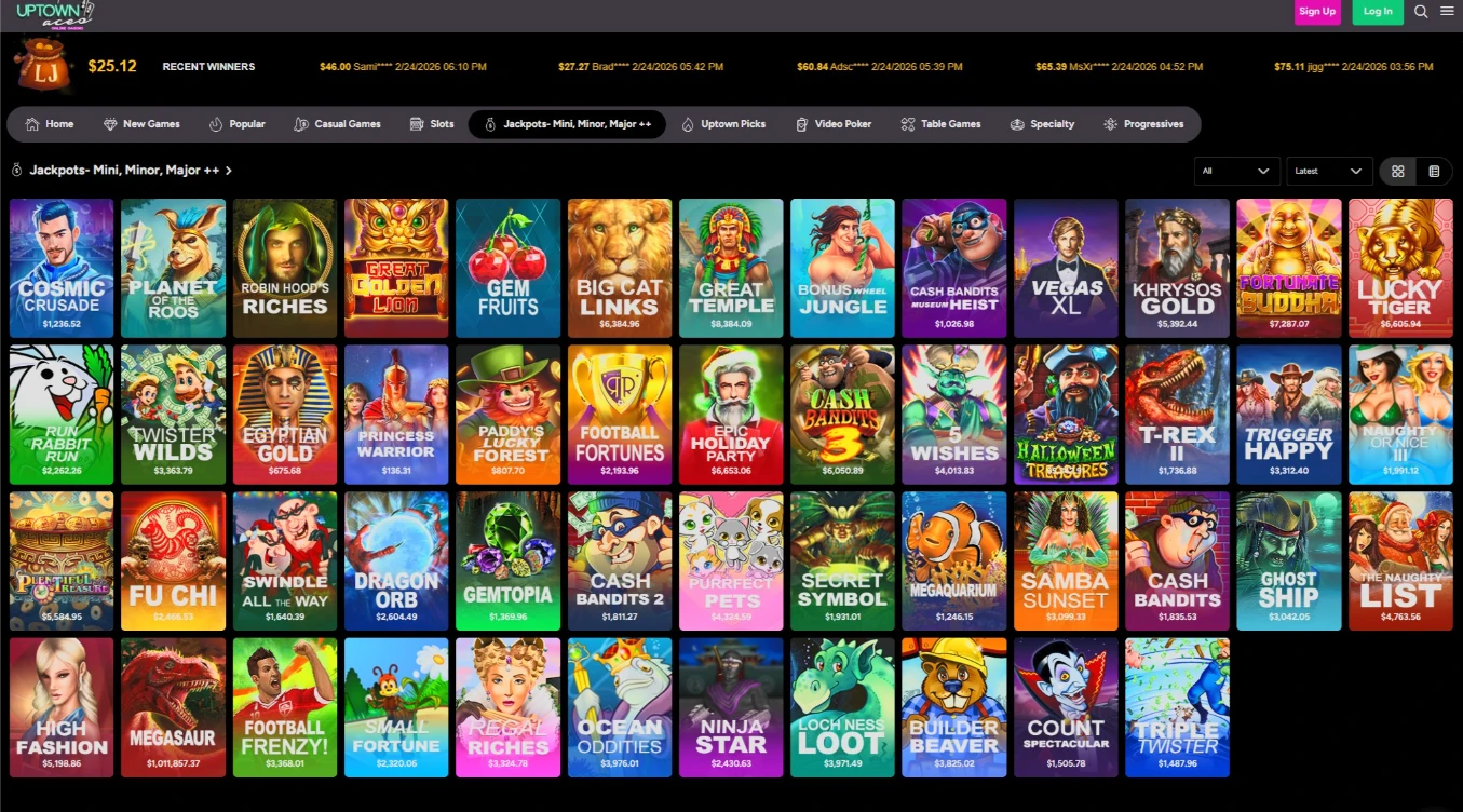 Uptown Aces RTG Jackpot Network