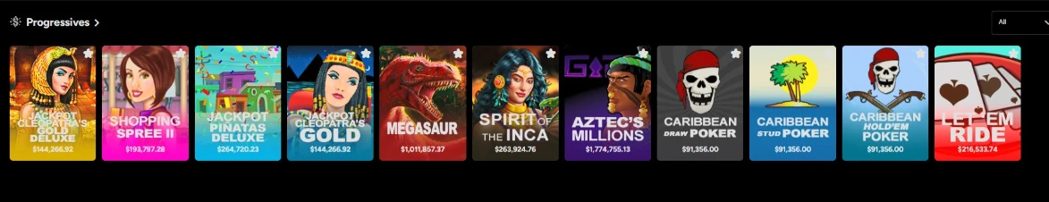 Uptown Aces Progressive Slots Section