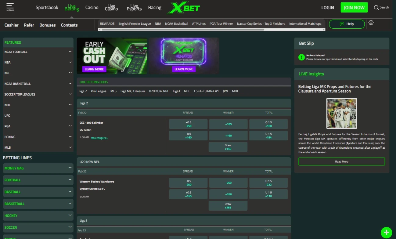 Xbet Live In-Play Odds